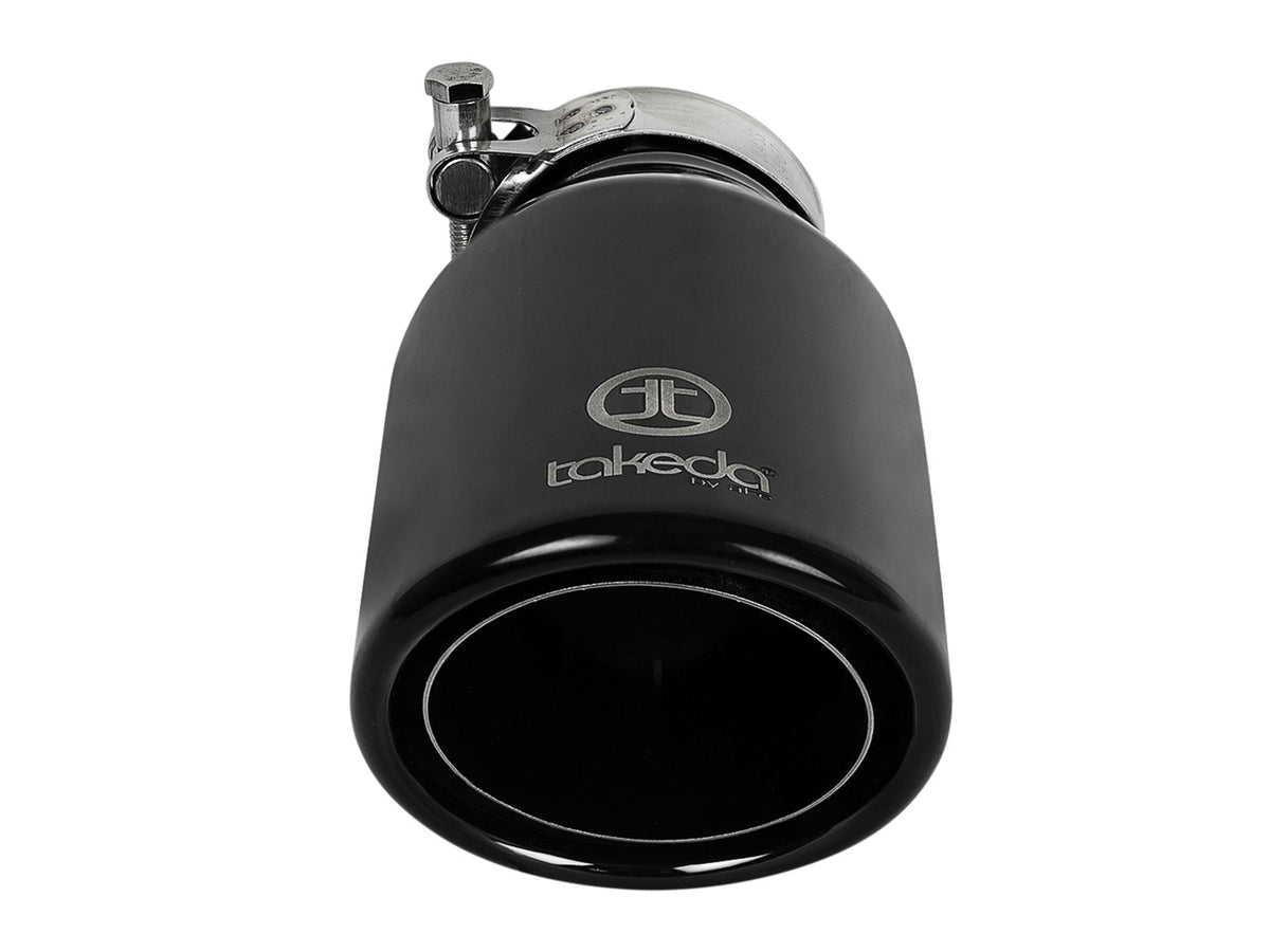 Takeda 409 Stainless Steel Clamp-on Exhaust Tip Black 2-1/2 Inch Inlet x 4 Inch Outlet x 8 Inch L aFe Power aFe Power