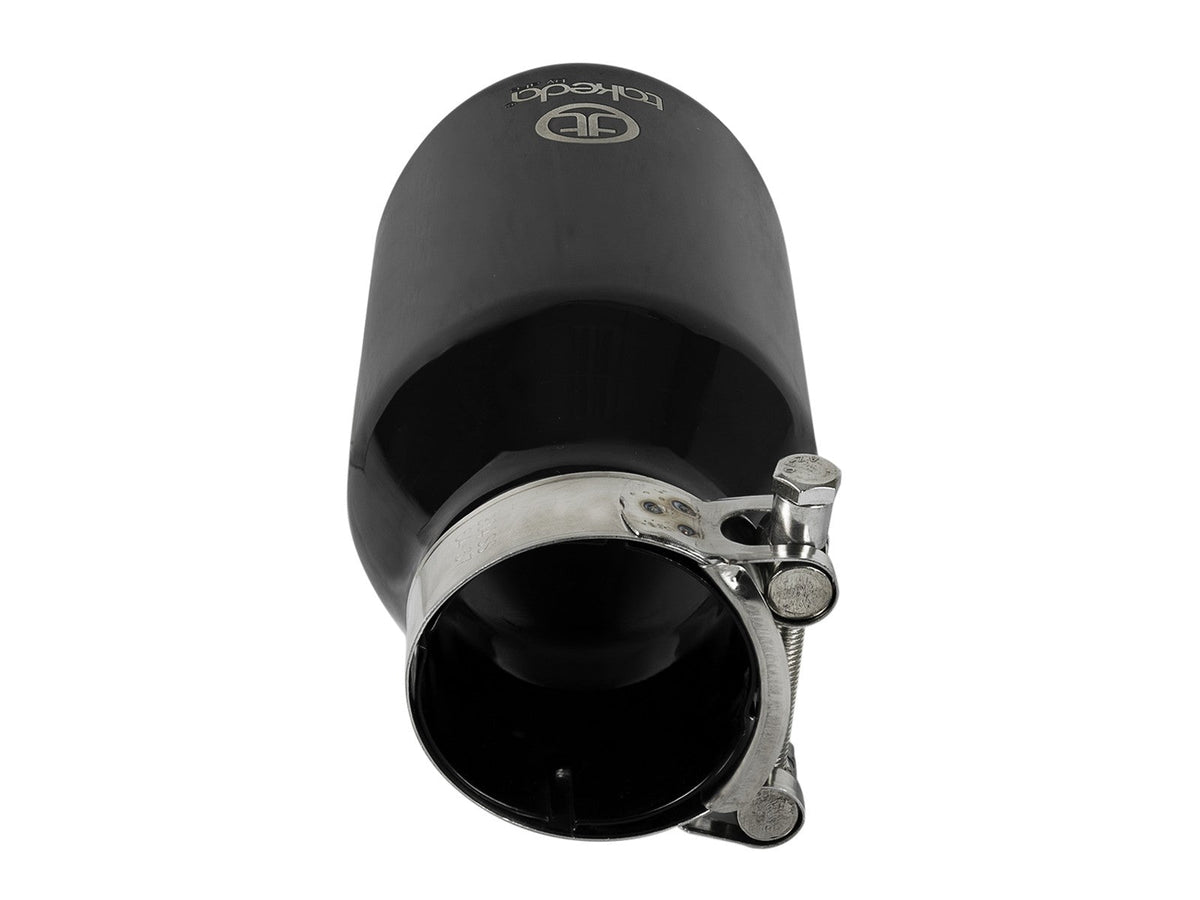 Takeda 409 Stainless Steel Clamp-on Exhaust Tip Black 2-1/2 Inch Inlet x 4 Inch Outlet x 8 Inch L aFe Power aFe Power