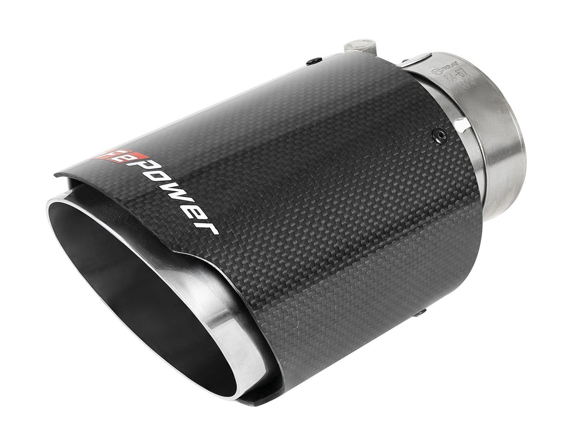 Mach Force-Xp 304 Stainless Steel Clamp-on Exhaust Tip Carbon Fiber 2-1/2 Inch Inlet x 4 Inch Outlet x 7 Inch L aFe Power aFe Power