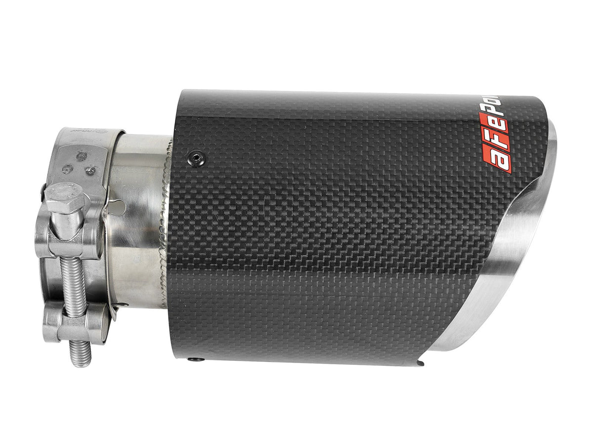 Mach Force-Xp 304 Stainless Steel Clamp-on Exhaust Tip Carbon Fiber 2-1/2 Inch Inlet x 4 Inch Outlet x 7 Inch L aFe Power aFe Power