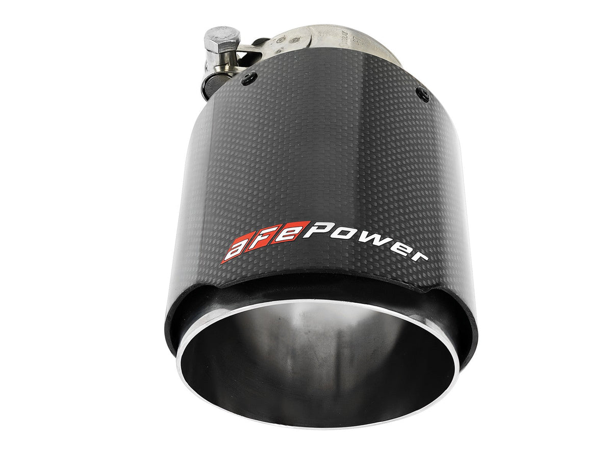 Mach Force-Xp 304 Stainless Steel Clamp-on Exhaust Tip Carbon Fiber 2-1/2 Inch Inlet x 4 Inch Outlet x 7 Inch L aFe Power aFe Power