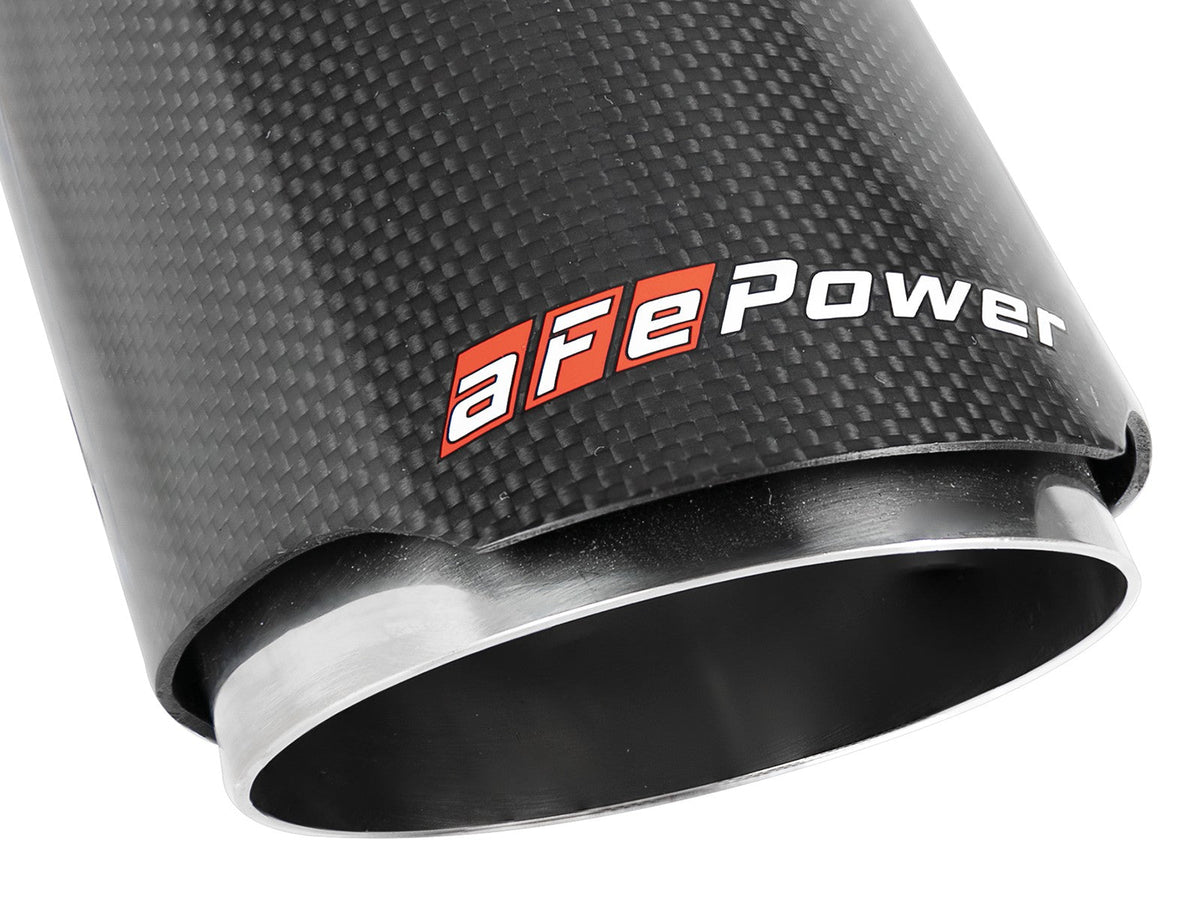Mach Force-Xp 304 Stainless Steel Clamp-on Exhaust Tip Carbon Fiber 2-1/2 Inch Inlet x 4 Inch Outlet x 7 Inch L aFe Power aFe Power