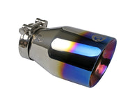 Mach Force-Xp 304 Stainless Steel Clamp-on Exhaust Tip Blue Flame 2-1/2 Inch Inlet x 4 Inch Outlet x 7 Inch L aFe Power aFe Power