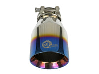 Mach Force-Xp 304 Stainless Steel Clamp-on Exhaust Tip Blue Flame 2-1/2 Inch Inlet x 4 Inch Outlet x 7 Inch L aFe Power aFe Power