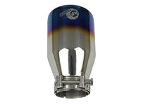 Mach Force-Xp 304 Stainless Steel Clamp-on Exhaust Tip Blue Flame 2-1/2 Inch Inlet x 4 Inch Outlet x 7 Inch L aFe Power aFe Power