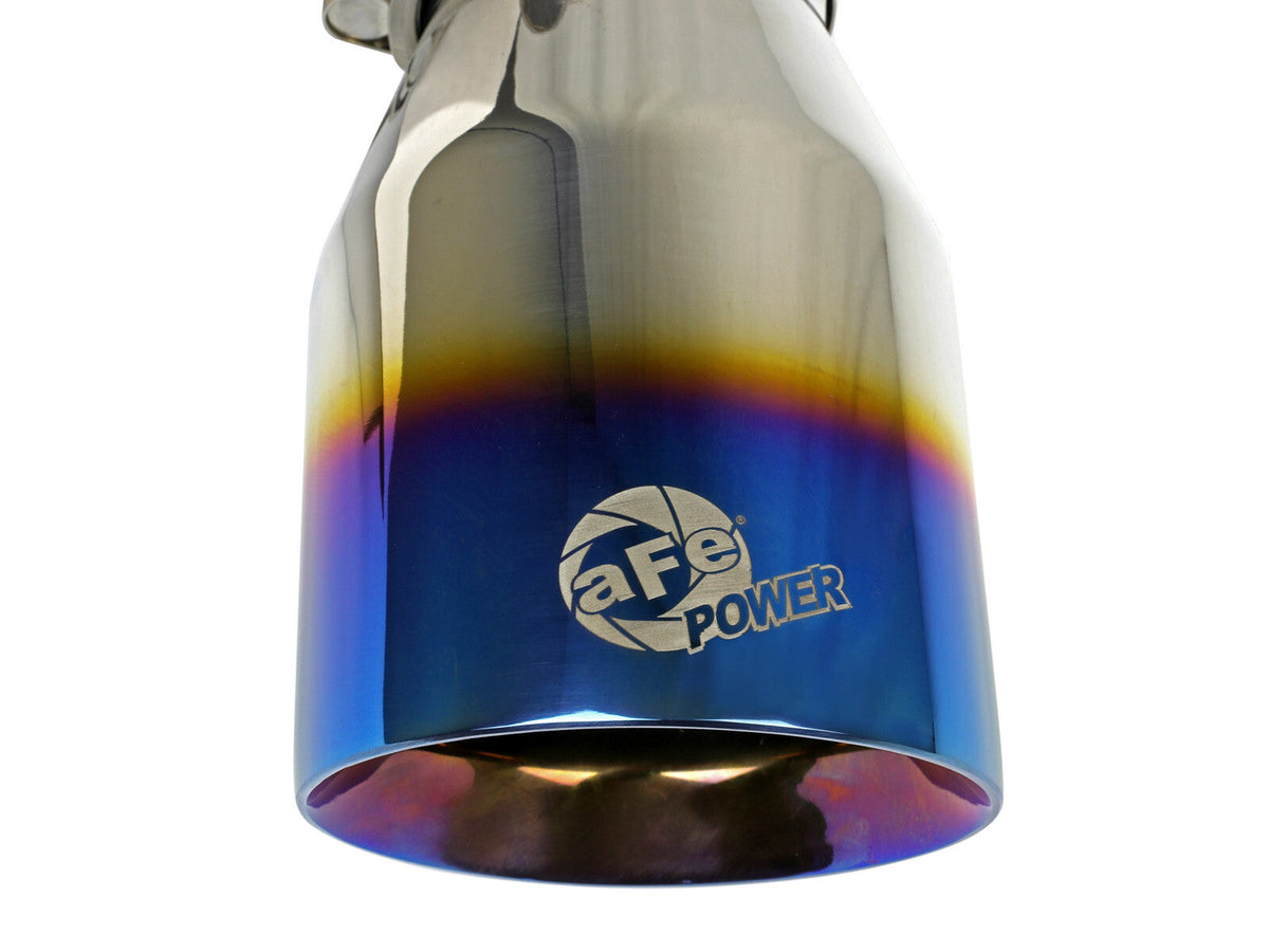 Mach Force-Xp 304 Stainless Steel Clamp-on Exhaust Tip Blue Flame 2-1/2 Inch Inlet x 4 Inch Outlet x 7 Inch L aFe Power aFe Power