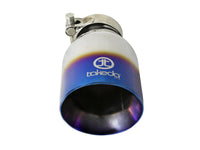 Takeda 304 Stainless Steel Clamp-on Exhaust Tip Blue Flame 2-1/2 Inch Inlet x 4 Inch Outlet x 7 Inch L aFe Power aFe Power