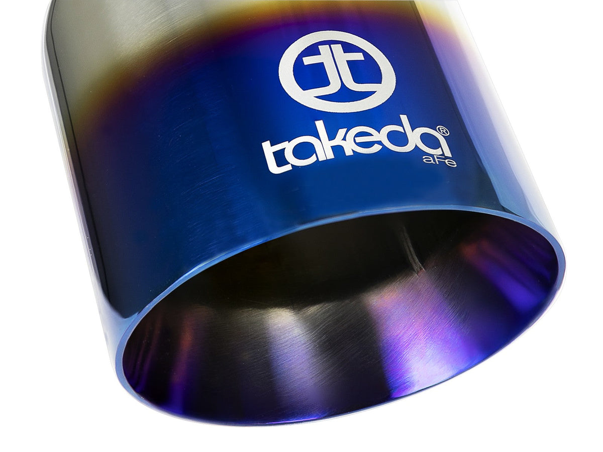 Takeda 304 Stainless Steel Clamp-on Exhaust Tip Blue Flame 2-1/2 Inch Inlet x 4 Inch Outlet x 7 Inch L aFe Power aFe Power