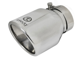 compare product Takeda 304 Stainless Steel Clamp-on Exhaust Tip Polished 2-1/2 Inch Inlet x 4 Inch Outlet x 6 Inch L aFe Power