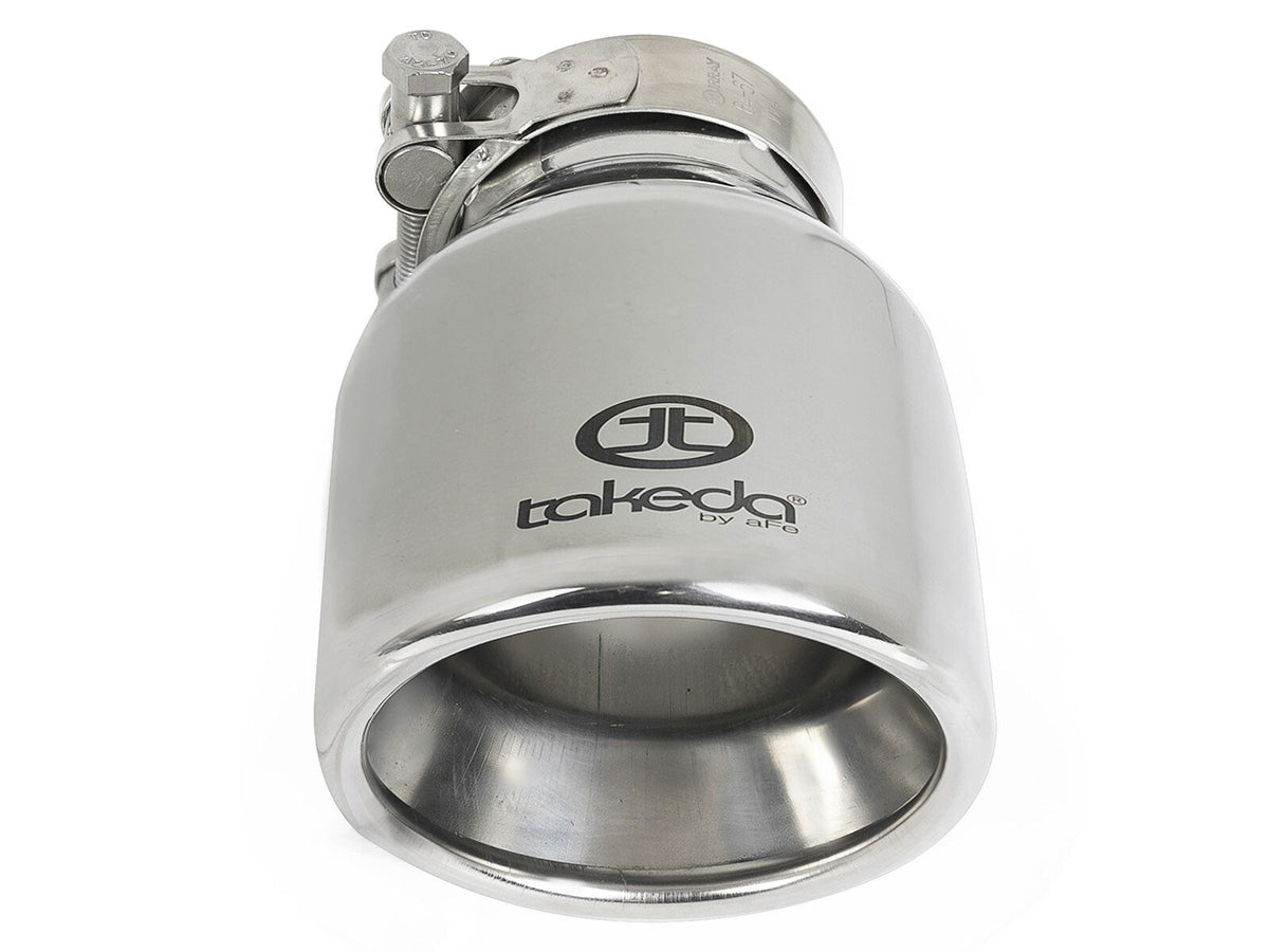 Takeda 304 Stainless Steel Clamp-on Exhaust Tip Polished 2-1/2 Inch Inlet x 4 Inch Outlet x 6 Inch L aFe Power aFe Power