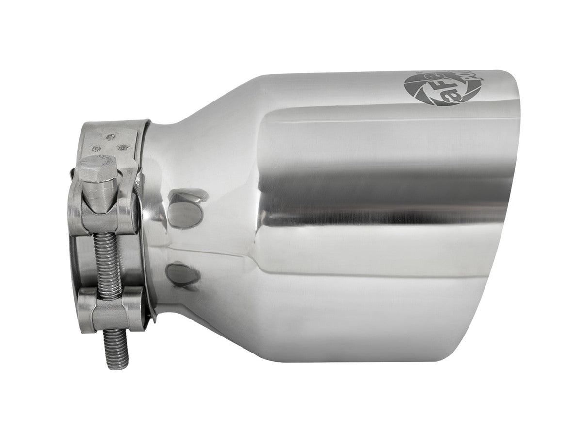 Mach Force-Xp 304 Stainless Steel Clamp-on Exhaust Tip Polished 2-1/2 Inch Inlet x 4 Inch Outlet x 6 Inch L aFe Power aFe Power