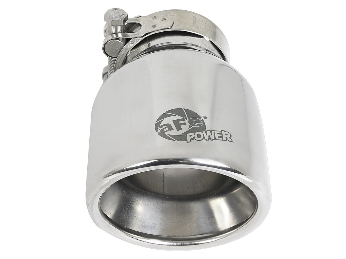Mach Force-Xp 304 Stainless Steel Clamp-on Exhaust Tip Polished 2-1/2 Inch Inlet x 4 Inch Outlet x 6 Inch L aFe Power aFe Power