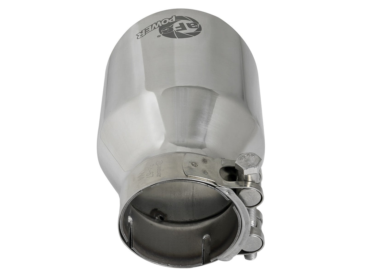 Mach Force-Xp 304 Stainless Steel Clamp-on Exhaust Tip Polished 2-1/2 Inch Inlet x 4 Inch Outlet x 6 Inch L aFe Power aFe Power