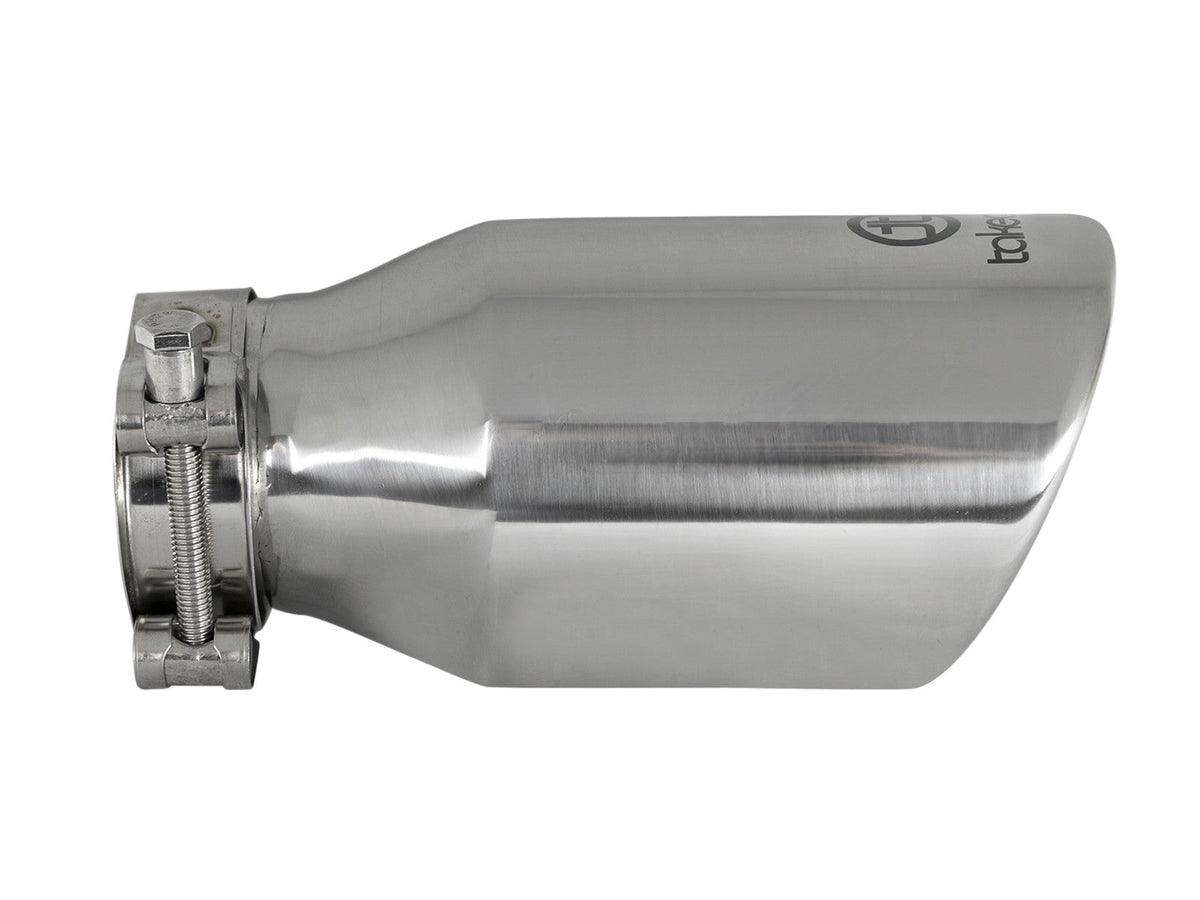 Takeda 304 Stainless Steel Clamp-on Exhaust Tip Polished 2-1/2 Inch Inlet x 4 Inch Outlet x 8 Inch L aFe Power aFe Power