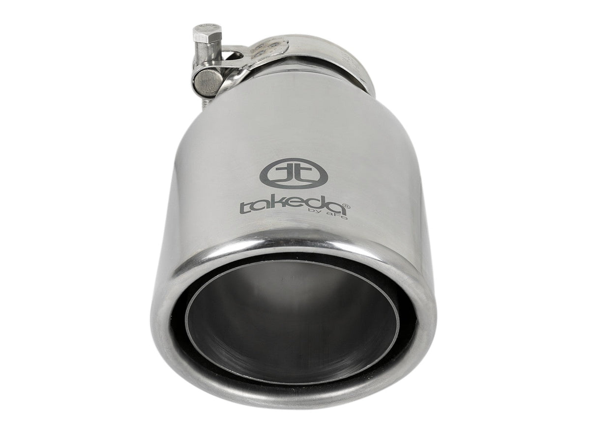 Takeda 304 Stainless Steel Clamp-on Exhaust Tip Polished 2-1/2 Inch Inlet x 4 Inch Outlet x 8 Inch L aFe Power aFe Power