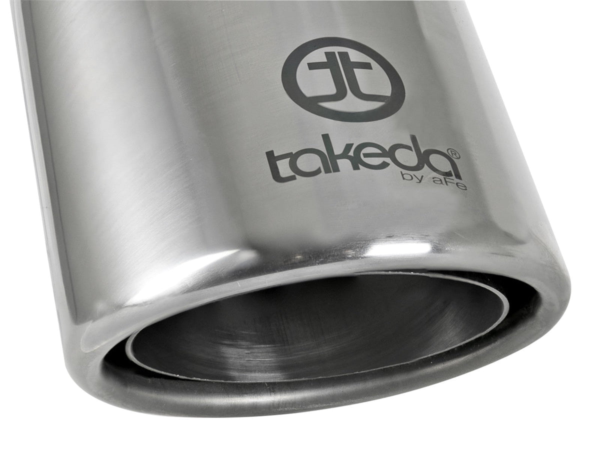 Takeda 304 Stainless Steel Clamp-on Exhaust Tip Polished 2-1/2 Inch Inlet x 4 Inch Outlet x 8 Inch L aFe Power aFe Power