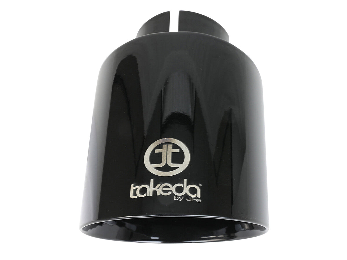 Takeda 409 Stainless Steel Clamp-on Exhaust Tip Black 2-1/2 Inch Inlet x 4-1/2 Inch Outlet x 7 Inch L aFe Power aFe Power