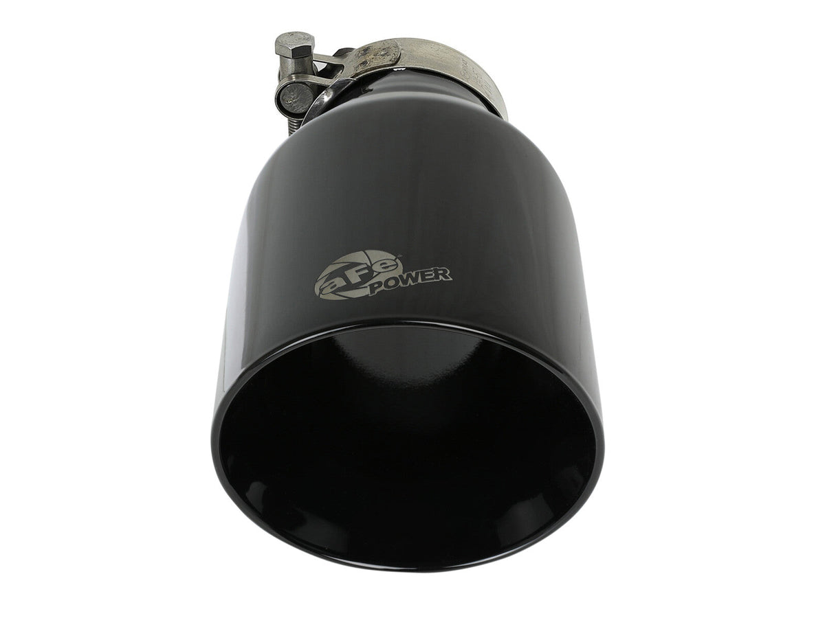 Mach Force-Xp 409 Stainless Steel Clamp-on Exhaust Tip Black 2-1/2 Inch Inlet x 4-1/2 Inch Outlet x 9 Inch L aFe Power aFe Power