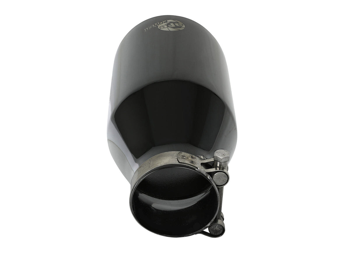 Mach Force-Xp 409 Stainless Steel Clamp-on Exhaust Tip Black 2-1/2 Inch Inlet x 4-1/2 Inch Outlet x 9 Inch L aFe Power aFe Power