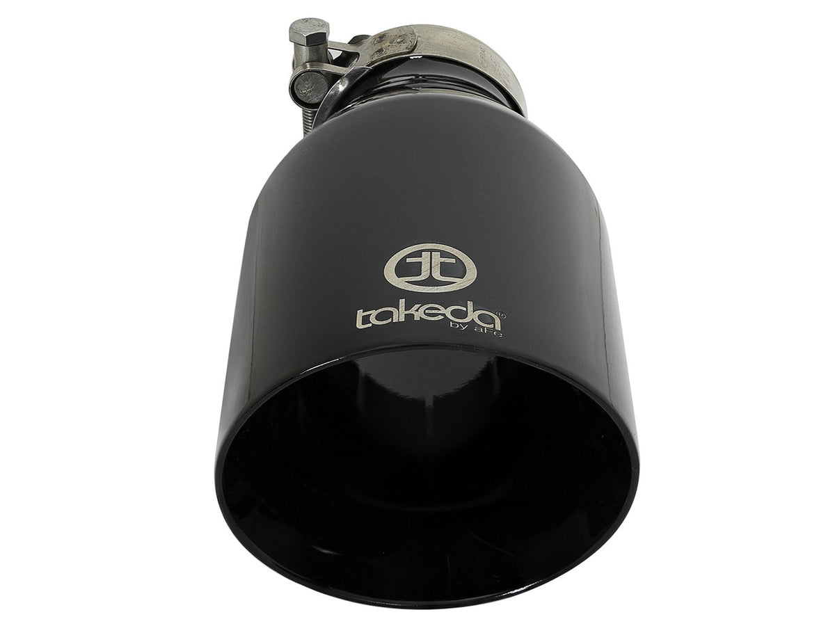 Takeda 409 Stainless Steel Clamp-on Exhaust Tip Black 2-1/2 Inch Inlet x 4-1/2 Inch Outlet x 9 Inch L aFe Power aFe Power