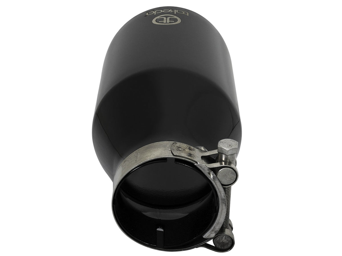 Takeda 409 Stainless Steel Clamp-on Exhaust Tip Black 2-1/2 Inch Inlet x 4-1/2 Inch Outlet x 9 Inch L aFe Power aFe Power