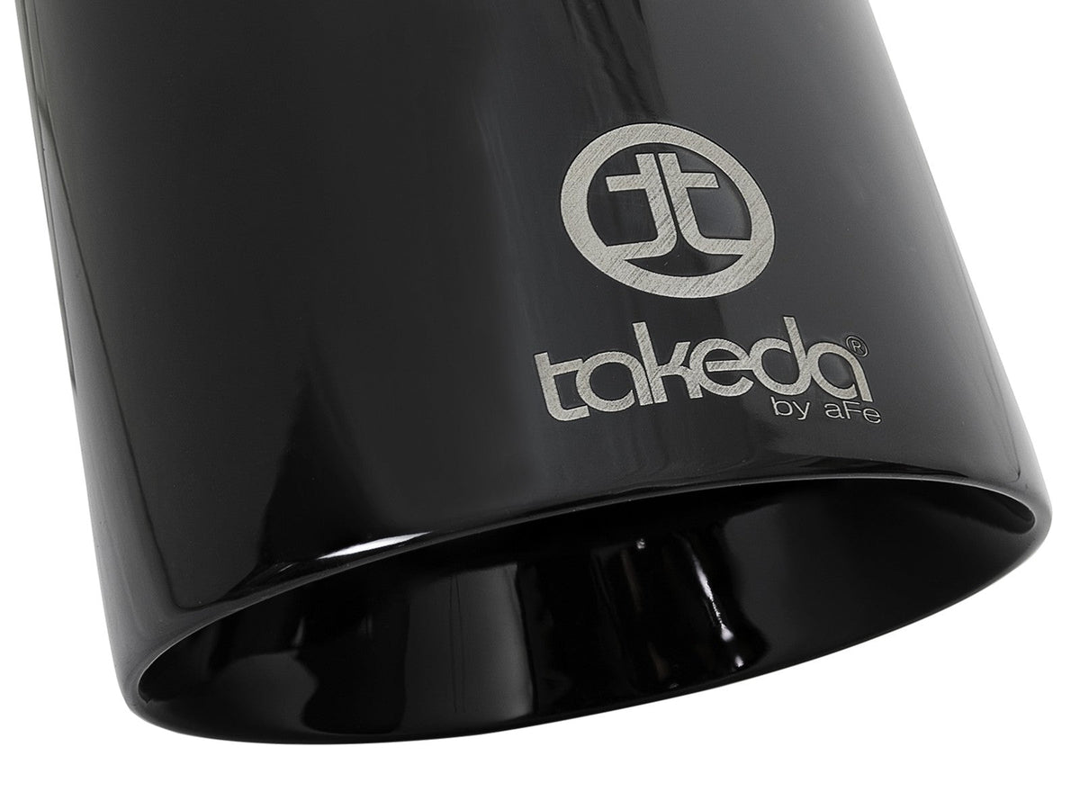 Takeda 409 Stainless Steel Clamp-on Exhaust Tip Black 2-1/2 Inch Inlet x 4-1/2 Inch Outlet x 9 Inch L aFe Power aFe Power