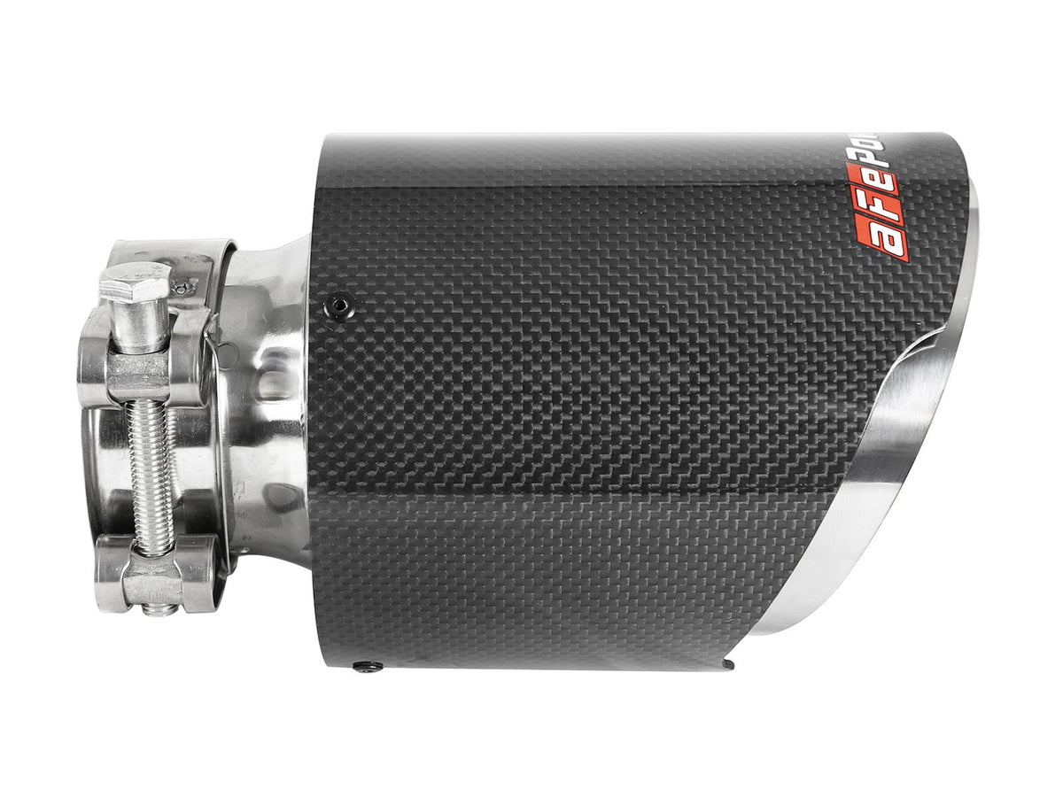 Mach Force-Xp 304 Stainless Steel Clamp-on Exhaust Tip Carbon Fiber 2-1/2 Inch Inlet x 4-1/2 Inch Outlet x 7 Inch L aFe Power aFe Power