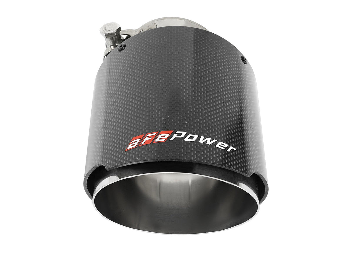 Mach Force-Xp 304 Stainless Steel Clamp-on Exhaust Tip Carbon Fiber 2-1/2 Inch Inlet x 4-1/2 Inch Outlet x 7 Inch L aFe Power aFe Power