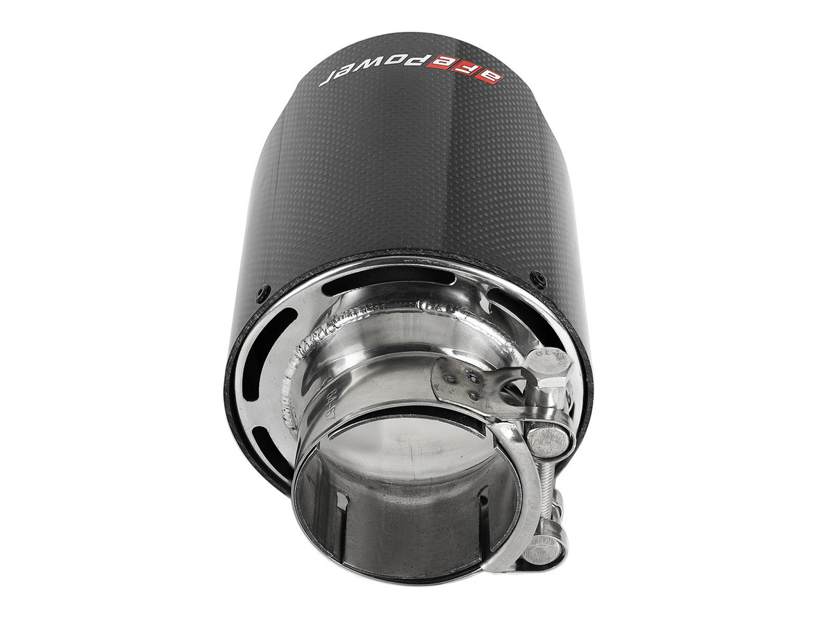 Mach Force-Xp 304 Stainless Steel Clamp-on Exhaust Tip Carbon Fiber 2-1/2 Inch Inlet x 4-1/2 Inch Outlet x 7 Inch L aFe Power aFe Power