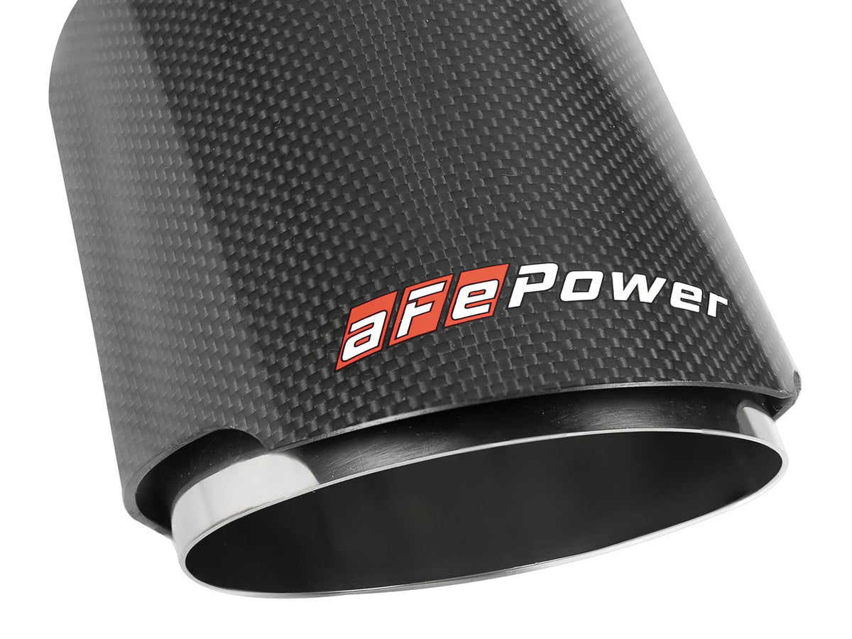 Mach Force-Xp 304 Stainless Steel Clamp-on Exhaust Tip Carbon Fiber 2-1/2 Inch Inlet x 4-1/2 Inch Outlet x 7 Inch L aFe Power aFe Power