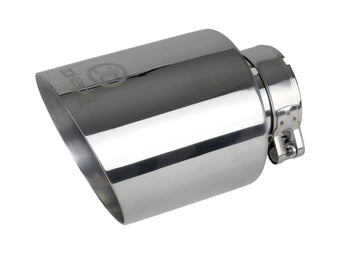 compare product Takeda 304 Stainless Steel Clamp-on Exhaust Tip Polished 2-1/2 Inch Inlet x 4-1/2 Inch Outlet x 7 Inch L aFe Power