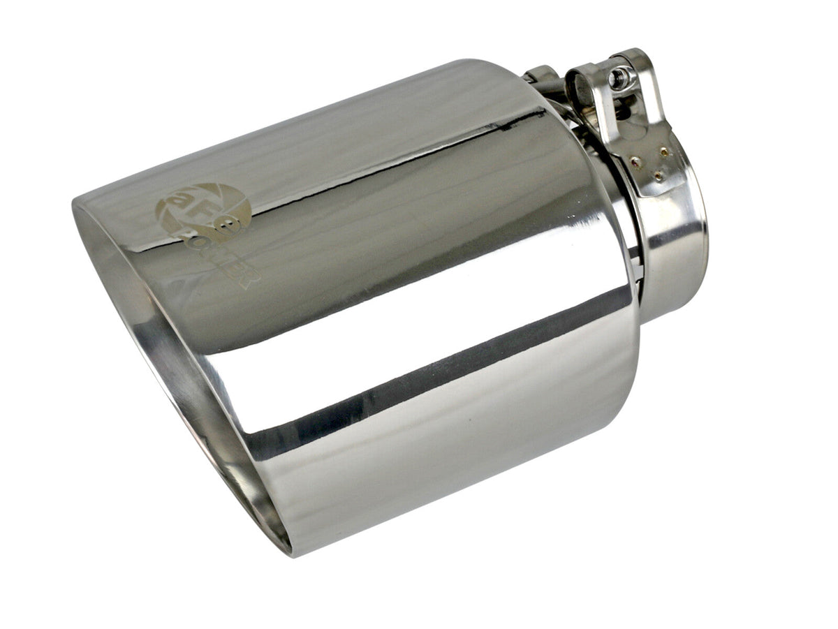 Mach Force-Xp 304 Stainless Steel Clamp-on Exhaust Tip Polished 2-1/2 Inch Inlet x 4-1/2 Inch Outlet x 7 Inch L aFe Power aFe Power