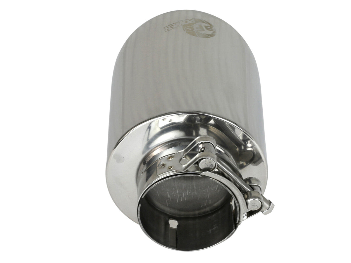 Mach Force-Xp 304 Stainless Steel Clamp-on Exhaust Tip Polished 2-1/2 Inch Inlet x 4-1/2 Inch Outlet x 7 Inch L aFe Power aFe Power