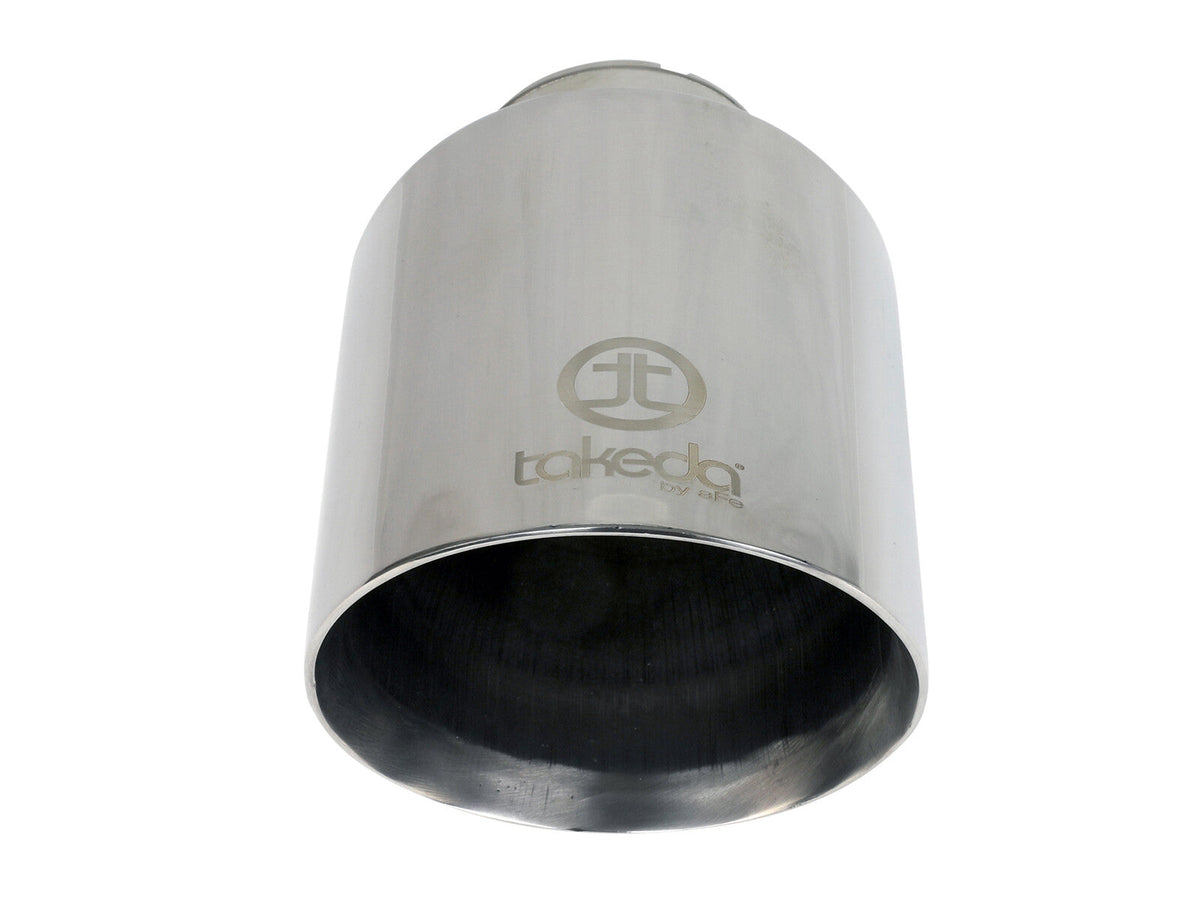 Takeda 304 Stainless Steel Clamp-on Exhaust Tip Polished 2-1/2 Inch Inlet x 4-1/2 Inch Outlet x 7 Inch L aFe Power aFe Power