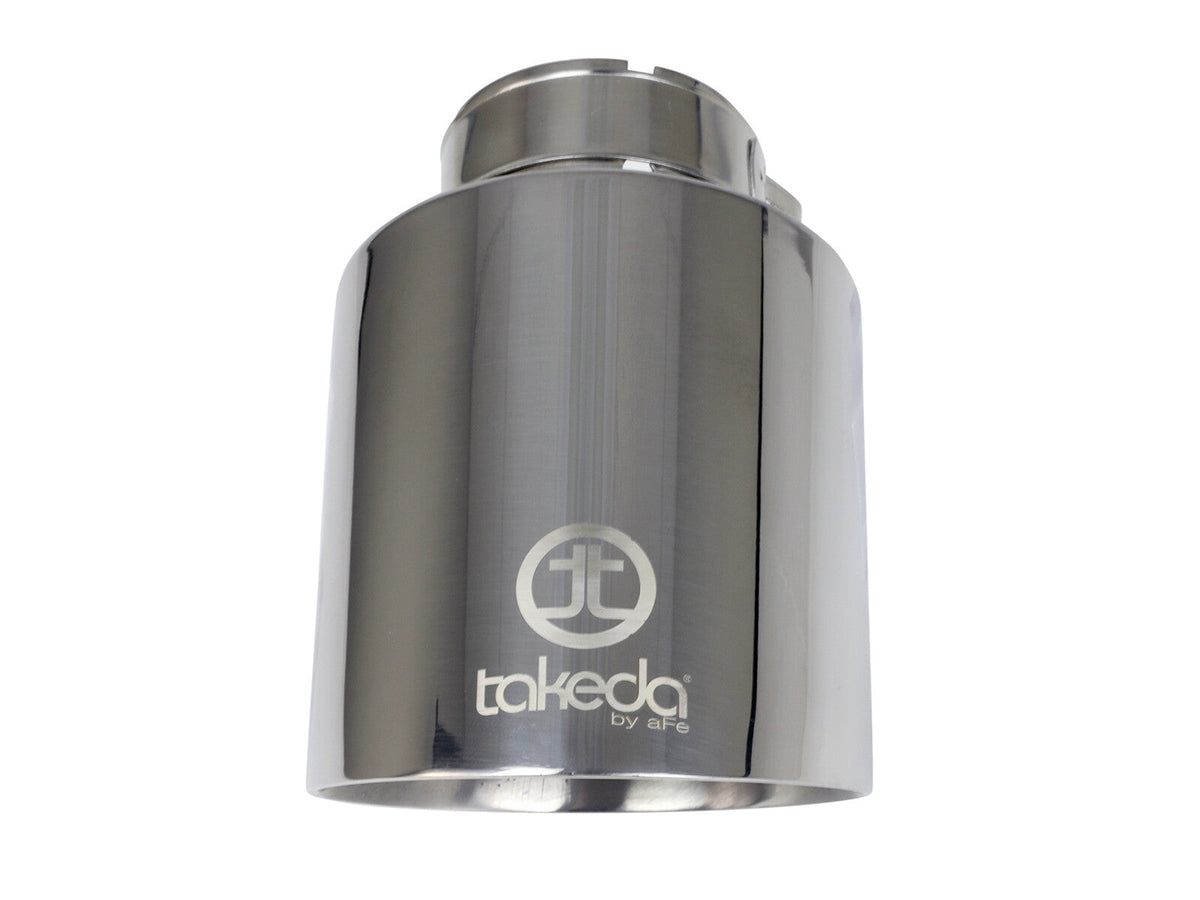 Takeda 304 Stainless Steel Clamp-on Exhaust Tip Polished 2-1/2 Inch Inlet x 4-1/2 Inch Outlet x 7 Inch L aFe Power aFe Power