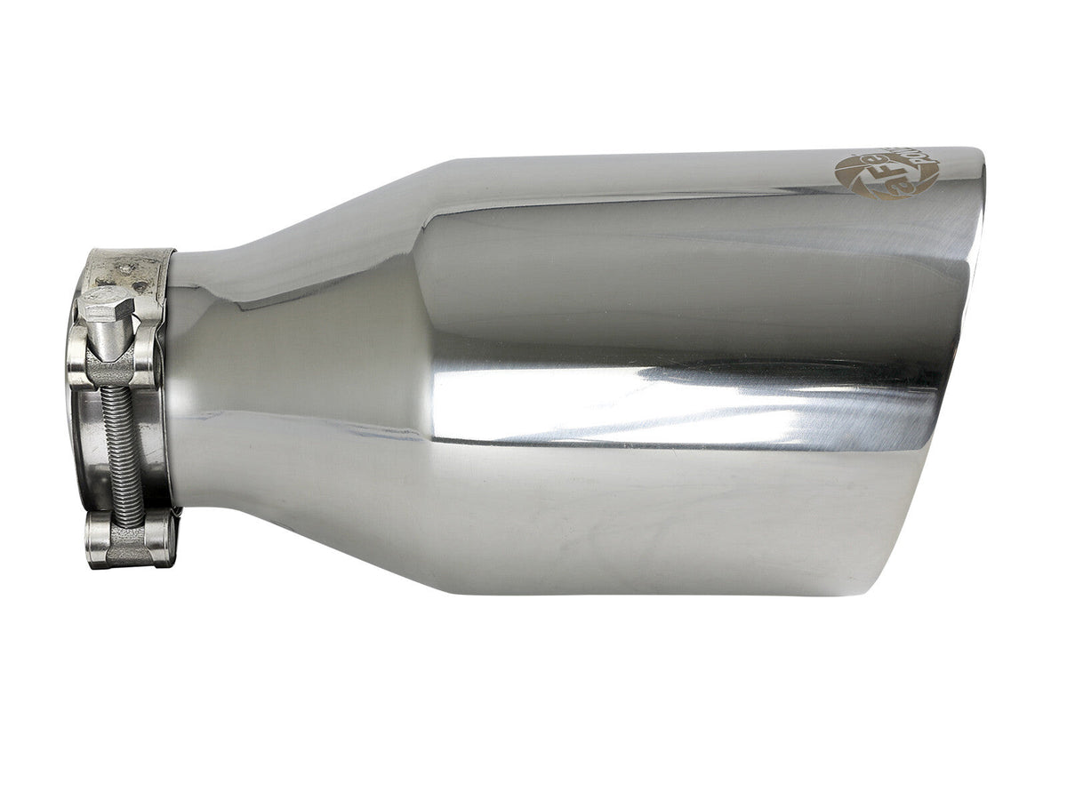 Mach Force-Xp 304 Stainless Steel Clamp-on Exhaust Tip Polished 2-1/2 Inch Inlet x 4-1/2 Inch Outlet x 9 Inch L aFe Power aFe Power