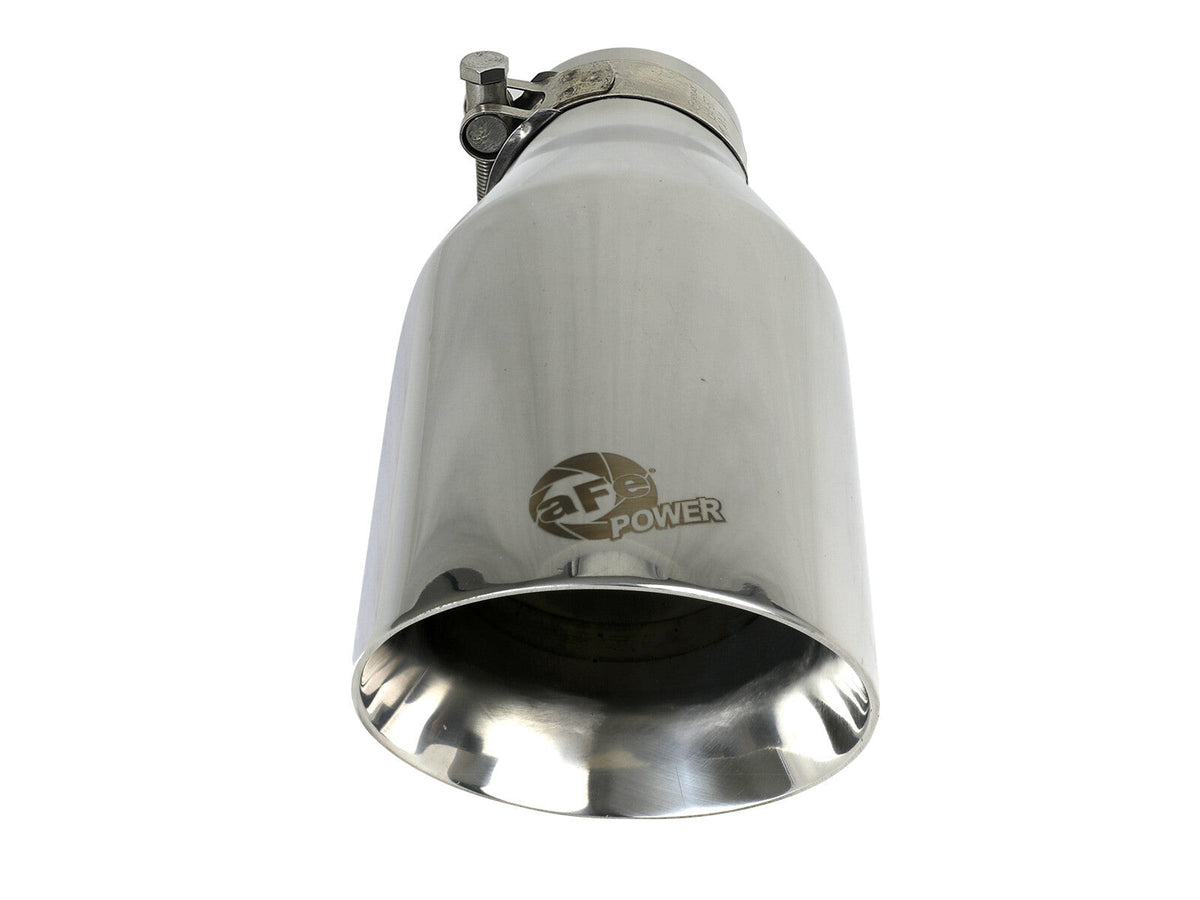 Mach Force-Xp 304 Stainless Steel Clamp-on Exhaust Tip Polished 2-1/2 Inch Inlet x 4-1/2 Inch Outlet x 9 Inch L aFe Power aFe Power