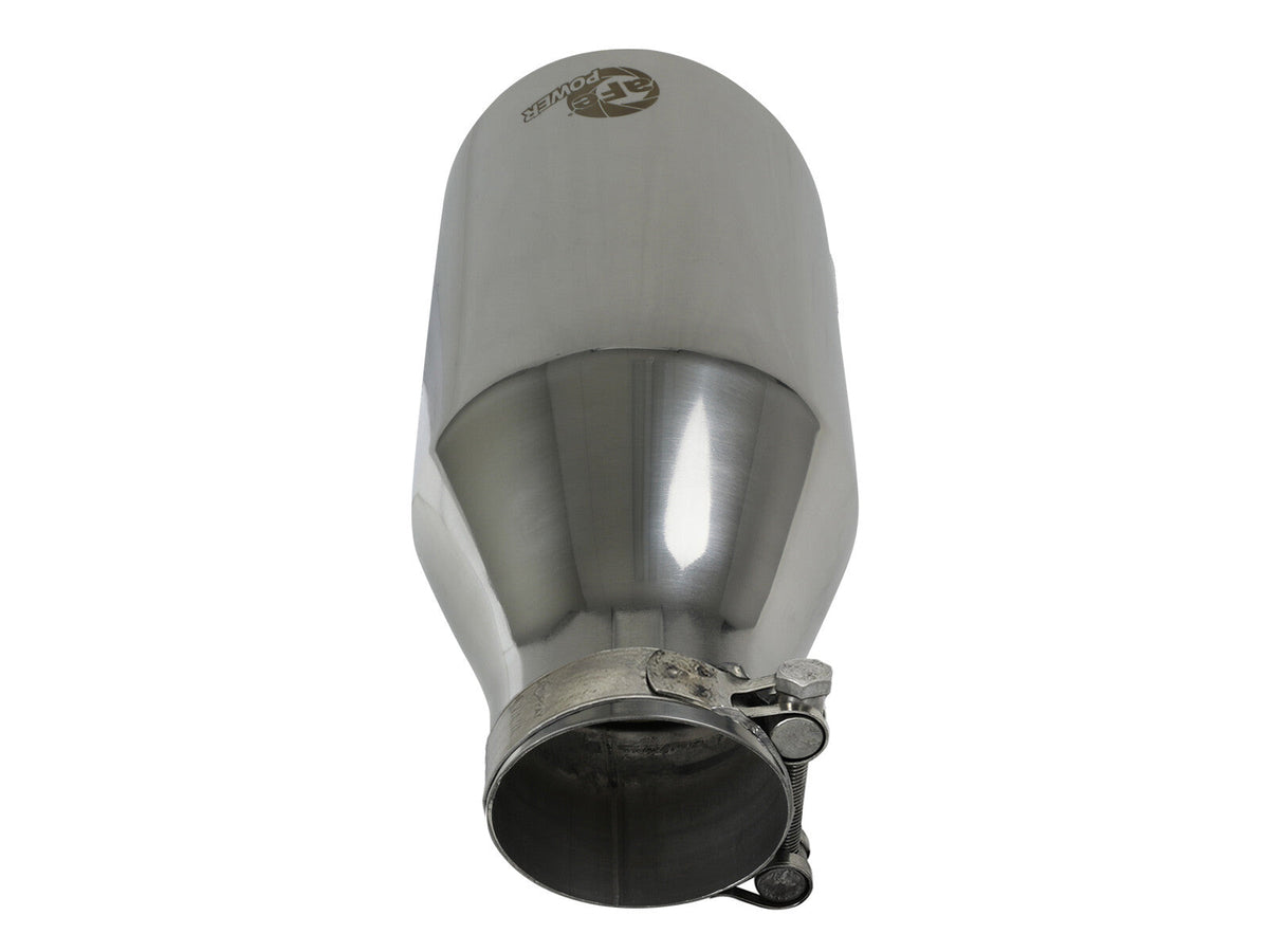 Mach Force-Xp 304 Stainless Steel Clamp-on Exhaust Tip Polished 2-1/2 Inch Inlet x 4-1/2 Inch Outlet x 9 Inch L aFe Power aFe Power