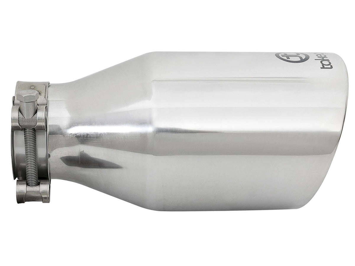 Takeda 304 Stainless Steel Clamp-on Exhaust Tip Polished 2-1/2 Inch Inlet x 4-1/2 Inch Outlet x 9 Inch L aFe Power aFe Power