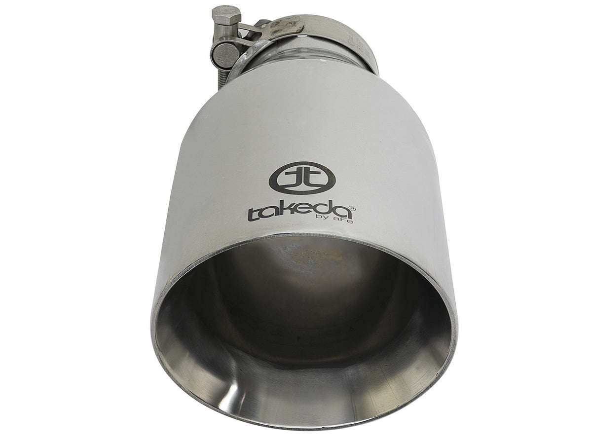 Takeda 304 Stainless Steel Clamp-on Exhaust Tip Polished 2-1/2 Inch Inlet x 4-1/2 Inch Outlet x 9 Inch L aFe Power aFe Power