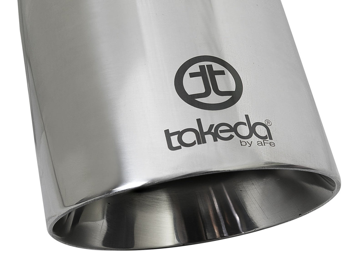 Takeda 304 Stainless Steel Clamp-on Exhaust Tip Polished 2-1/2 Inch Inlet x 4-1/2 Inch Outlet x 9 Inch L aFe Power aFe Power