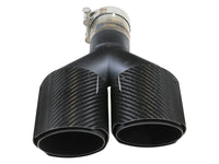 Takeda 304 Stainless Steel Clamp-on Exhaust Tip Carbon Fiber 2-1/2 Inch Inlet x 4 Inch Outlet x 12 Inch L Right aFe Power aFe Power