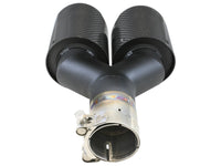 Takeda 304 Stainless Steel Clamp-on Exhaust Tip Carbon Fiber 2-1/2 Inch Inlet x 4 Inch Outlet x 12 Inch L Left aFe Power aFe Power