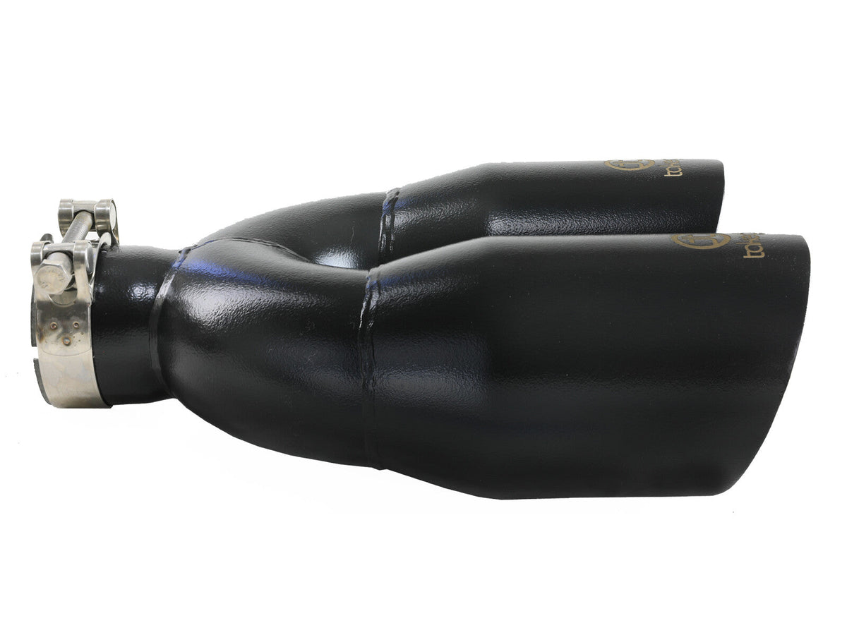 Takeda 304 Stainless Steel Clamp-on Exhaust Tip Black 2-1/2 Inch Inlet x 4 Inch Outlet x 12 Inch L Right aFe Power aFe Power