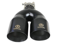 Takeda 304 Stainless Steel Clamp-on Exhaust Tip Black 2-1/2 Inch Inlet x 4 Inch Outlet x 12 Inch L Right aFe Power aFe Power