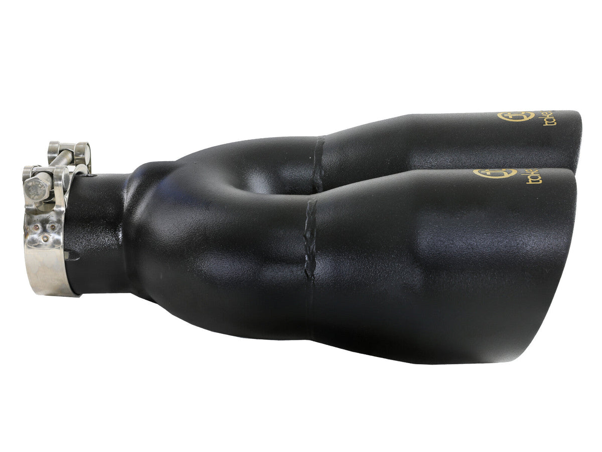 Takeda 304 Stainless Steel Clamp-on Exhaust Tip Black 2-1/2 Inch Inlet x 4 Inch Outlet x 12 Inch L Left aFe Power aFe Power
