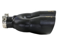 Takeda 304 Stainless Steel Clamp-on Exhaust Tip Black 2-1/2 Inch Inlet x 4 Inch Outlet x 12 Inch L Left aFe Power aFe Power