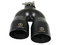 Takeda 304 Stainless Steel Clamp-on Exhaust Tip Black 2-1/2 Inch Inlet x 4 Inch Outlet x 12 Inch L Left aFe Power aFe Power