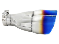 Takeda 304 Stainless Steel Clamp-on Exhaust Tip Blue Flame 2-1/2 Inch Inlet x 4 Inch Outlet x 12 Inch L Left aFe Power aFe Power