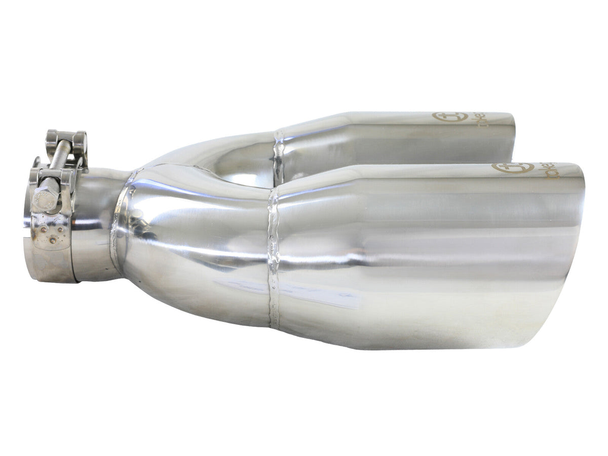 Takeda 304 Stainless Steel Clamp-on Exhaust Tip Polished 2-1/2 Inch Inlet x 4 Inch Outlet x 12 Inch L Right aFe Power aFe Power